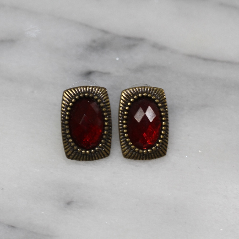 Ruby Gold Earrings - image 1